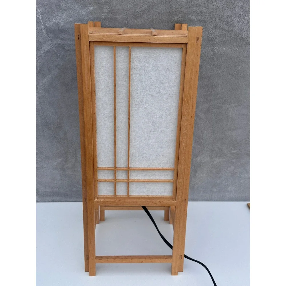 Tarogo Japanese Shoji Table Lamp Wood Rice Paper Lantern Zen Decor 18
